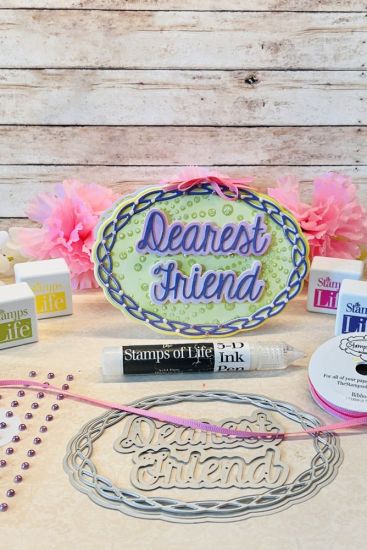 Braided Oval Frame Dies
Keywords: Braided Oval Frame Dies, mini ink pads, TSOL markers & Ribbon, 3�d inks & embelishments