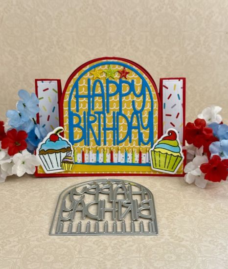 Rounded Center Step Up “Happy Birthday”
