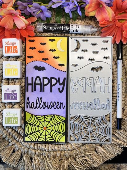 Happy Halloween Slimline Tri Background
