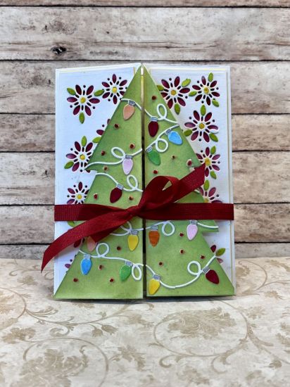 Christmas tree gate fold card
