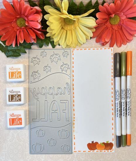 Happy Fall Slimline Tri-Background Dies
