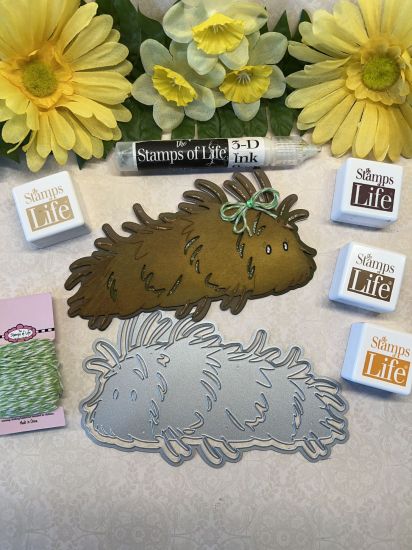 Fuzzy Caterpillar Mini Slimline Shaped Fold-it card
