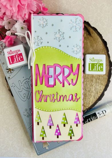 Christmas slimline tri-background die
Keywords: All TSOL ink used are TSOL. Pink color is watermelon using theNew TSOL blending brushes
