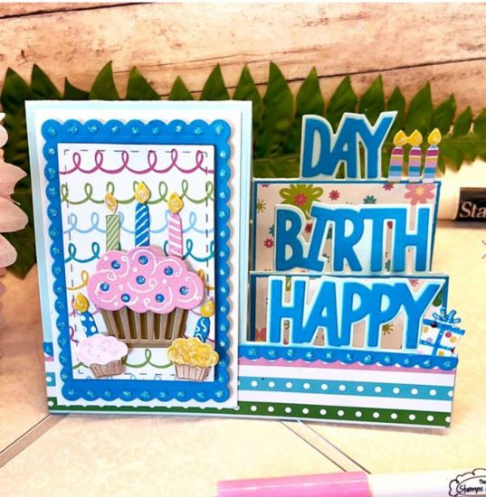 Happy Birthday Step up card die
