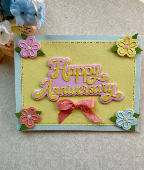 Bold Happy Anniversary word dies
