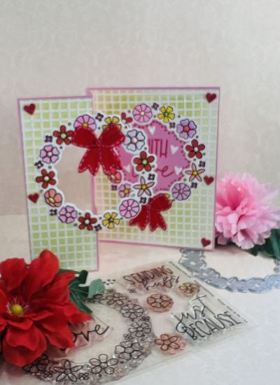 Floral Wreath Stamp & Die set (February 2024 Stamp & die Club)
