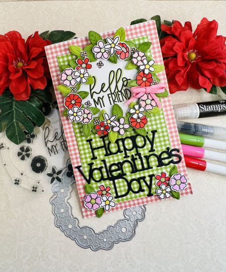 Flower Wreath Clear Stamp & Die set (February 2024 Stamp & die club)
