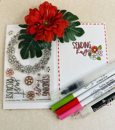 Flower Wreath Clear Stamps & Die set
