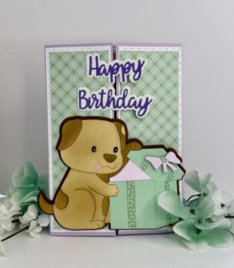 Birthday Dog with Gift Fold-it
