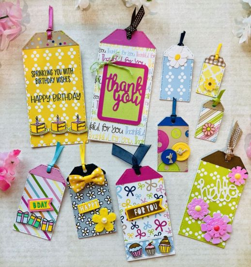 Stitched Dot Gift Tags Die set of 5
