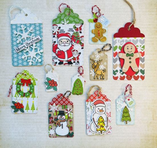 Scalloped Stitch Dot gift tags
