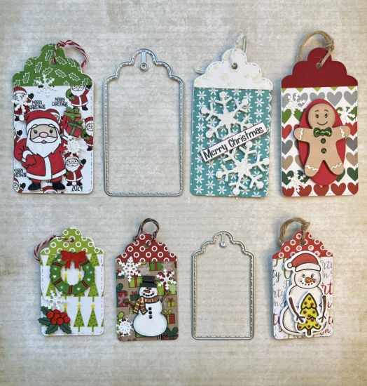 Scalloped Stitch Dot gift tags
