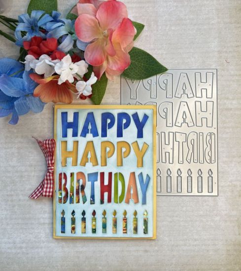 Happy Happy Birthday Card front 
