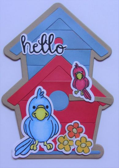Created a bright colored birdhouse.
