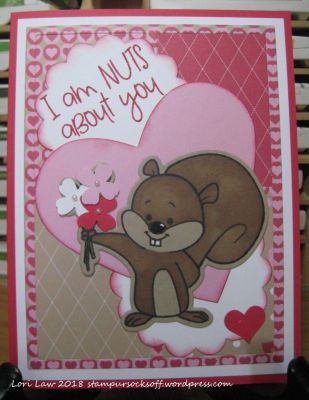 Valentine Sweetheart Squirrel
small flowers, small pearls, scallop circle punch, small heart punch, large heart die from another source
