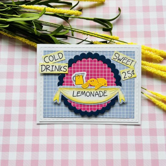 Lemonade2stamp, extras4lemonade, stitched rectangles, scallop circle dies
