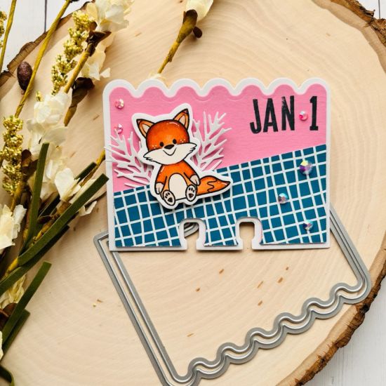 Creativedex scallop die set, block alphabet stamp set
