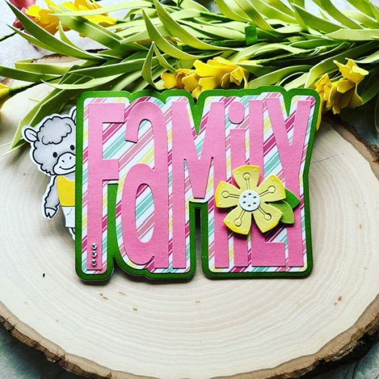 Family word fold it, little peeps lamb, Newport flowers

