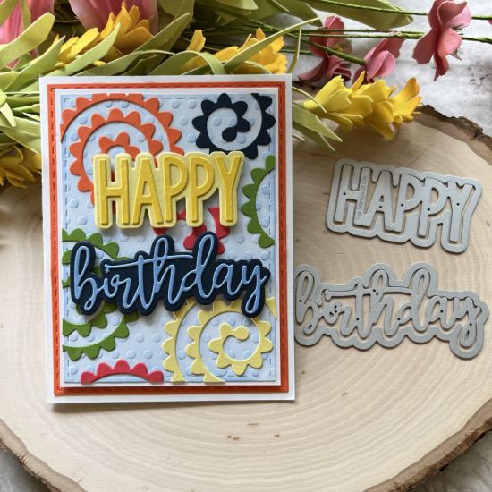 Cheerful Happy Birthday die set
