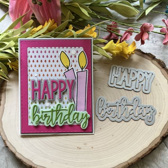 Cheerful Happy Birthday die set
