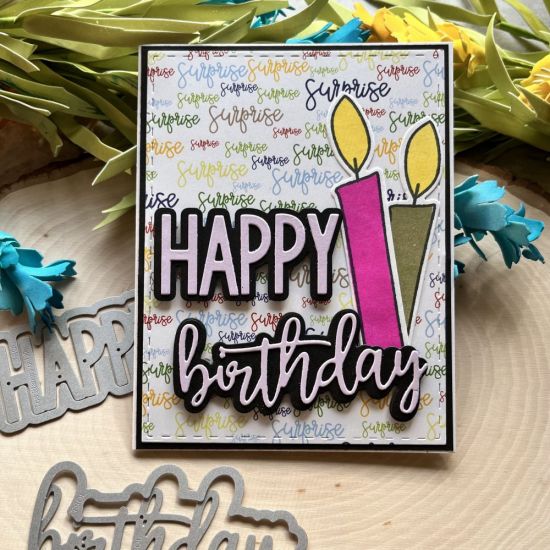 Cheerful Happy Birthday Die set
