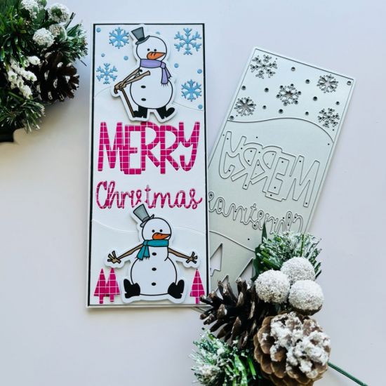 Merry Christmas slimline Tri background
