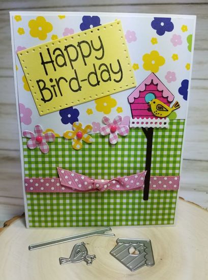 Gingham and Birdhouse
