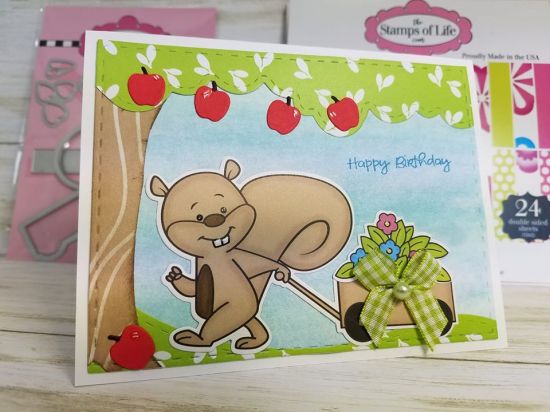 Squirrel with Flowers
