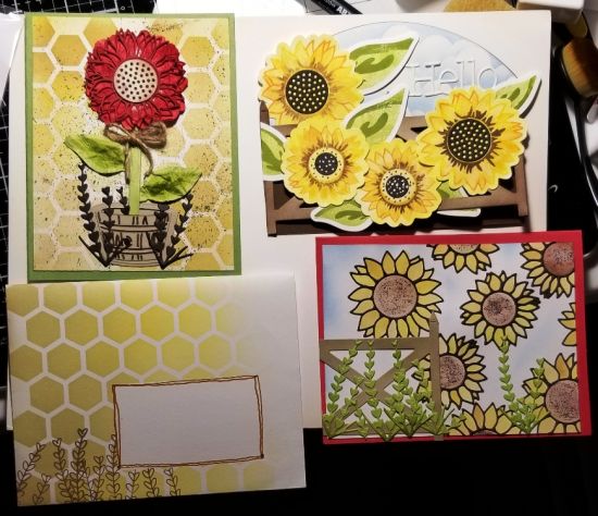Sunflower card class - all projects
