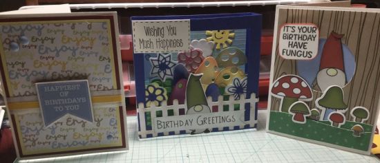 Birthday card creations
Keywords: April card kit. 5x7 shadow box die set