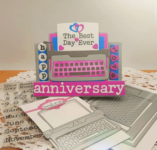 January Card Kit 2022
Keywords: Typewriter center step up card happy anniversary