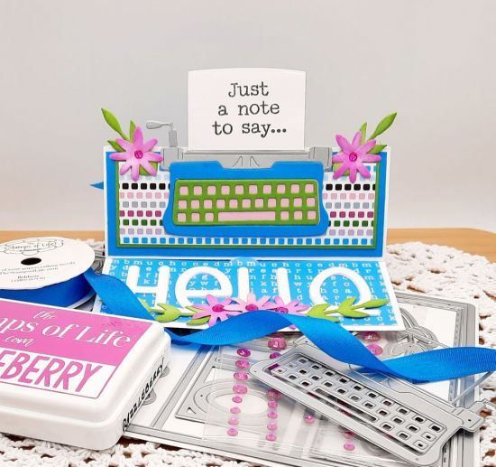 January Card Kit 2022 
Keywords: Typewriter stand up hello