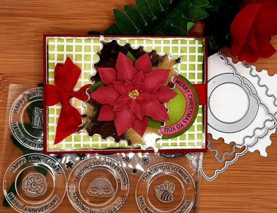 Large postage
Keywords: Swish card poinsetta