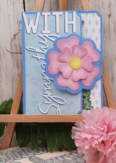 Flower fold over card
Keywords: Flower fold over with sympathy birds birdbath