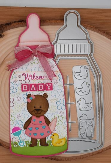 Baby Bottle Slimline Fold It
Keywords: Baby bottle fold it little peep bear