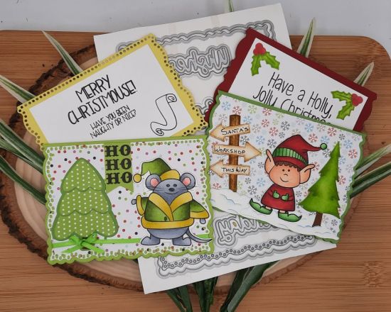 July 2022 Card Kit
Keywords: A1 deckle edge card elf bracket tag tree christmouse ho ho ho holly