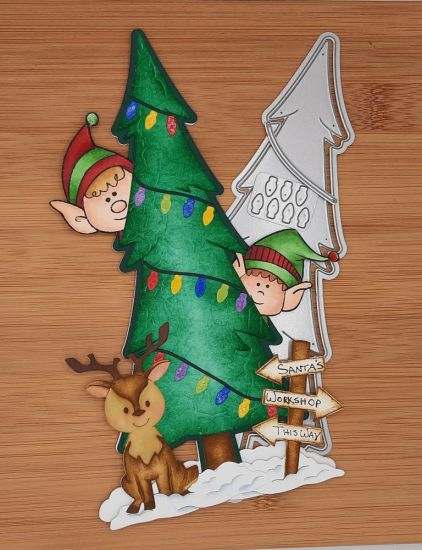 Tree fold it
Keywords: Christmas tree elves reindeer sign jingle & jangle
