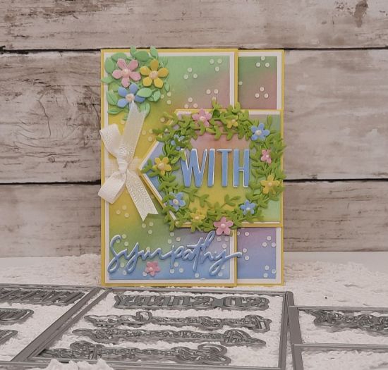 Fold over card
Keywords: Fold over wreath with sympathy
