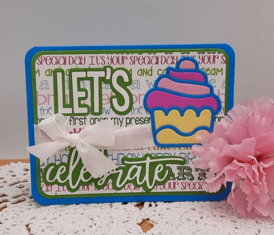 Cheerful Let's Celebrate word die
Keywords: Let's celebrate cupcake