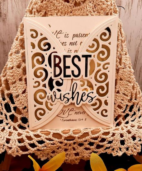 Rounded gate fold card
Keywords: Rounded gate fold wedding best wishes