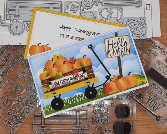 Wagon2stamp
Keywords: Wagon leaves clouds pumpkin sign fall