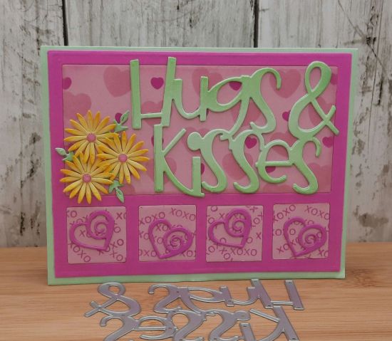 Hugs & Kisses word dies
Keywords: Hugs & kisses grid card hearts flowers GridDies