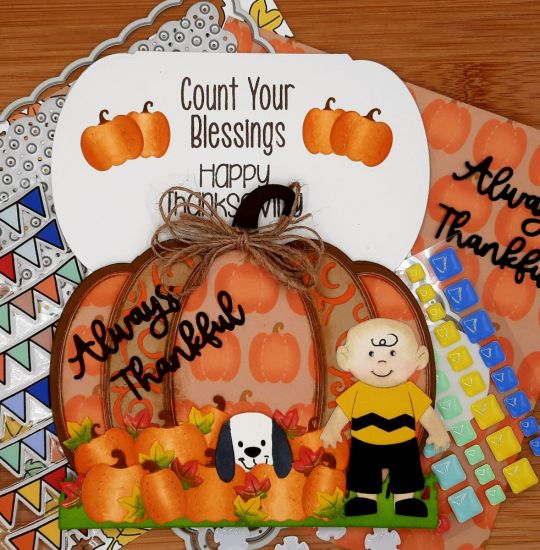 October 2022 Card Kit
Keywords: Fall charlie brown snoopy Miller peep dog pudgie fancy pumpkin fold it always thankful