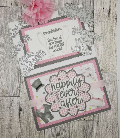 Wedding words
Keywords: Wedding happily ever after doily tuxedo gown hat