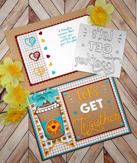 Lrt's Get Together Card Front
Keywords: Let's get together card front coffee cup 
