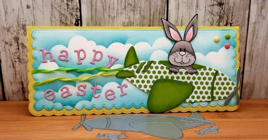 Airplane Fold It
Keywords: Airplane fold it bunny scallop slimline clouds easter