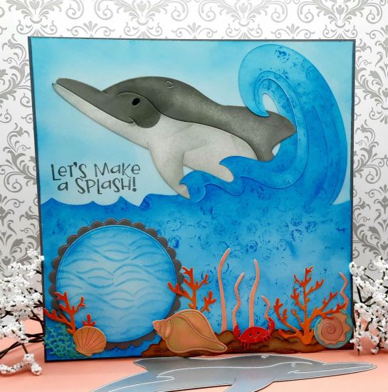 Dolphin fold it
Keywords: Dolphin shells seaweed scrapbook wave