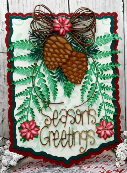 Fern Class
Keywords: BannerDies pinecones2stamp Fern deckle edge banner pinecone seasons greetings Christmas pine