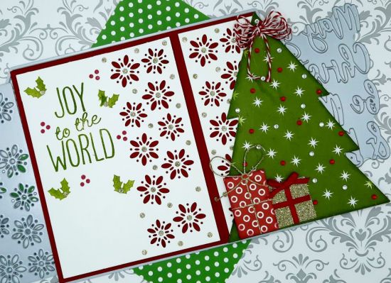 Tree Gate Fold
Keywords: Gate fold tree flower gifts poinsettia joy to the world