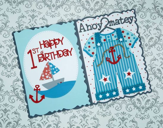 Overalls fold it club
Keywords: Bib overalls sailboat anchor stars birthday ahoy deckle edge card tshirt
